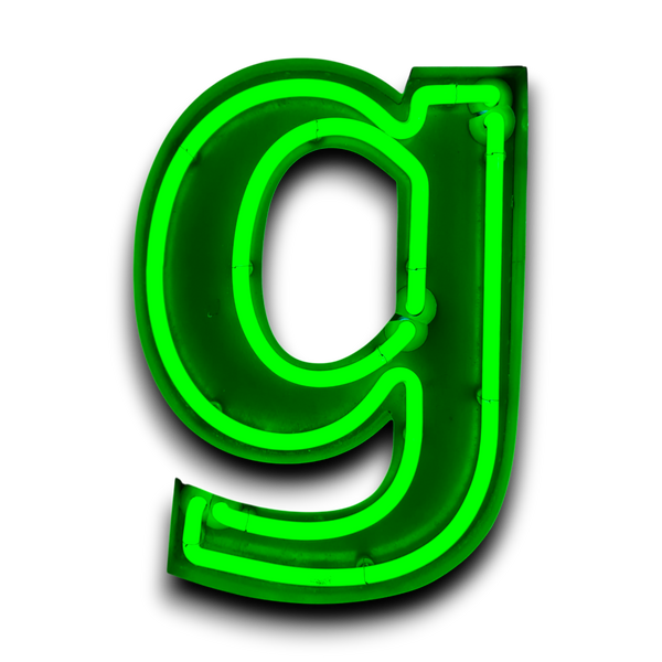 G Neon letter in groen