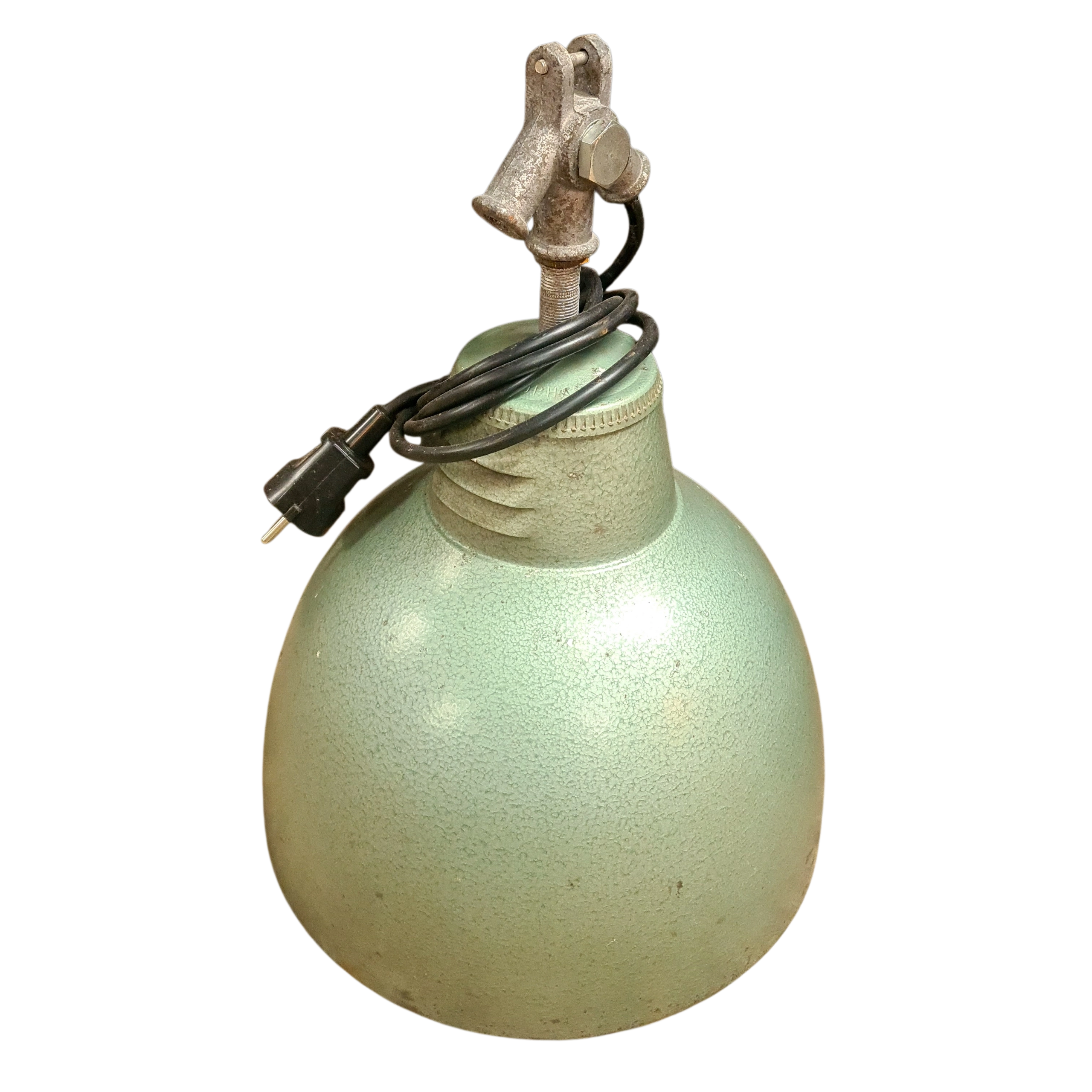 Meta Title: Holophane Paris Industrial Pendant Lamp Vintage France