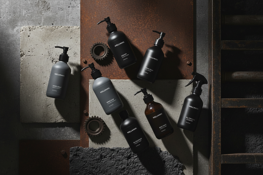 Stijlvolle Wellmark lifestyle producten in een industrieel interieur met vintage accessoires van Heavy Stuff.