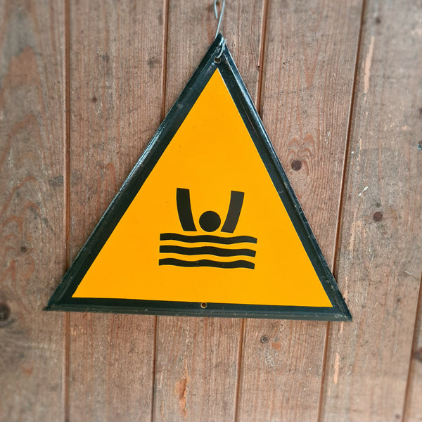Emaille waarschuwingsbord "zwemmer"