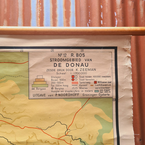 Topografische schoolkaarten; Stroomgebied van de donau