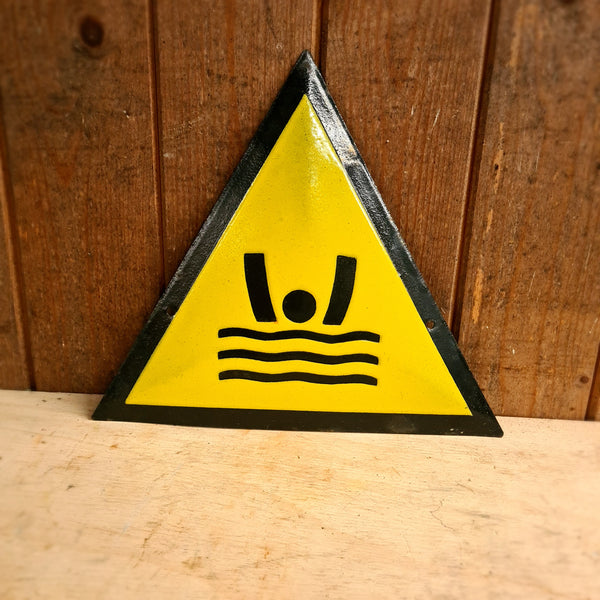 Emaille waarschuwingsbord "zwemmer"
