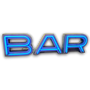 BAR neon letters in blauw