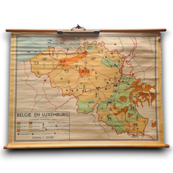 Topografische schoolkaarten; België en Luxemburg
