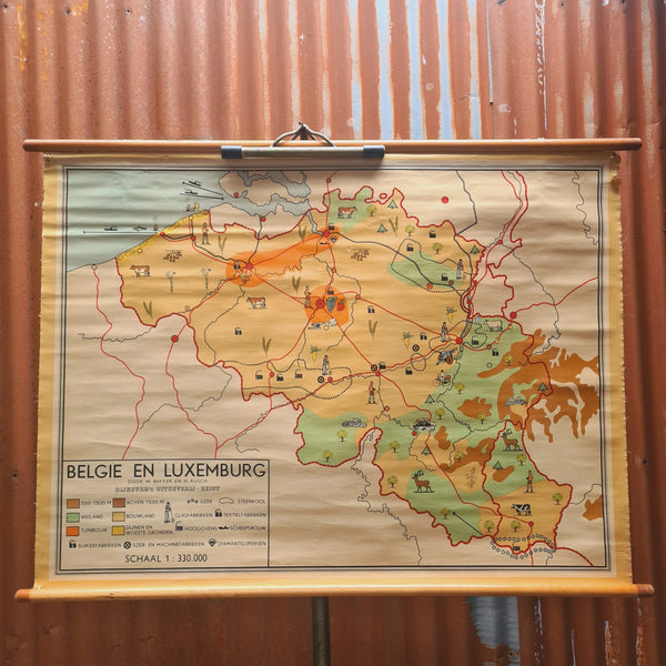 Topografische schoolkaarten; België en Luxemburg