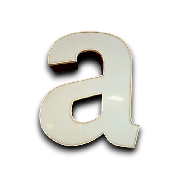 A Neon letter in wit/aubergine