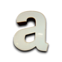 Industriële verlichting: Neonletter a in wit met goudrand, authentieke patina - Heavy Stuff.