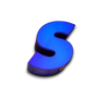 S Kleine dichte neon letter in blauw