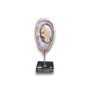 Anatomisch model foetus, gips, houten voet, slijtage zichtbaar.