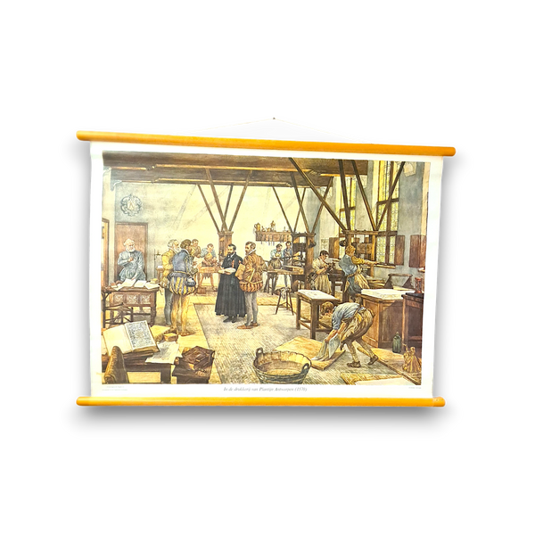 Geschiedenis schoolkaarten: In de drukkerij van Plantijn