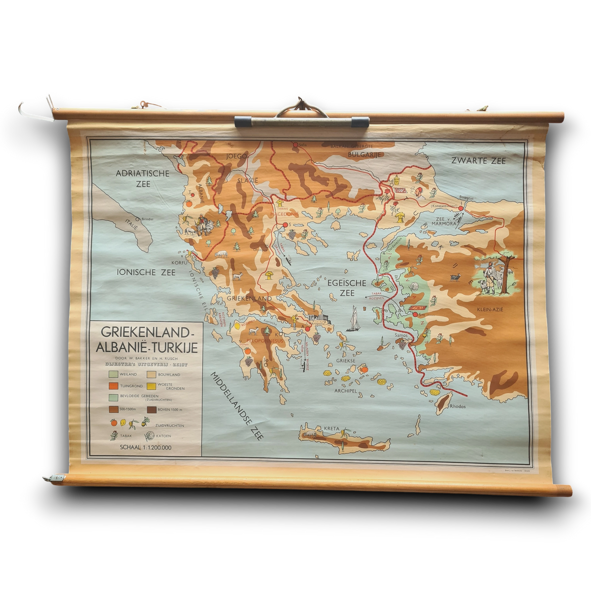 Topografische schoolkaarten; Griekenland, Albanië en Turkije