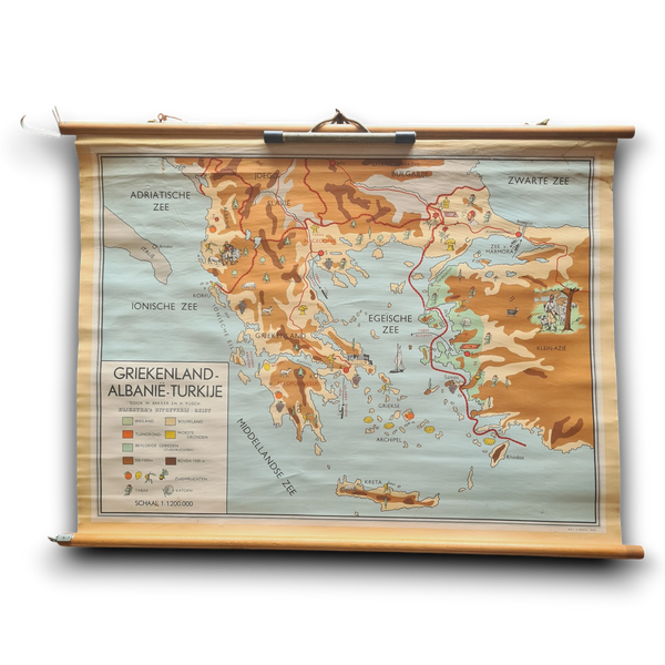 Topografische schoolkaarten; Griekenland, Albanië en Turkije