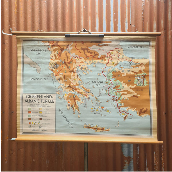 Topografische schoolkaarten; Griekenland, Albanië en Turkije