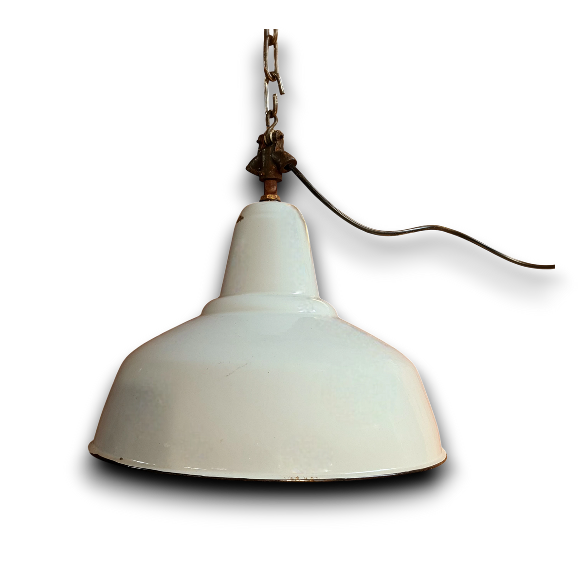 Authentieke emaille fabriekslamp