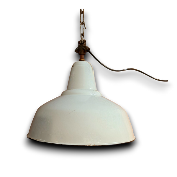 Authentieke emaille fabriekslamp