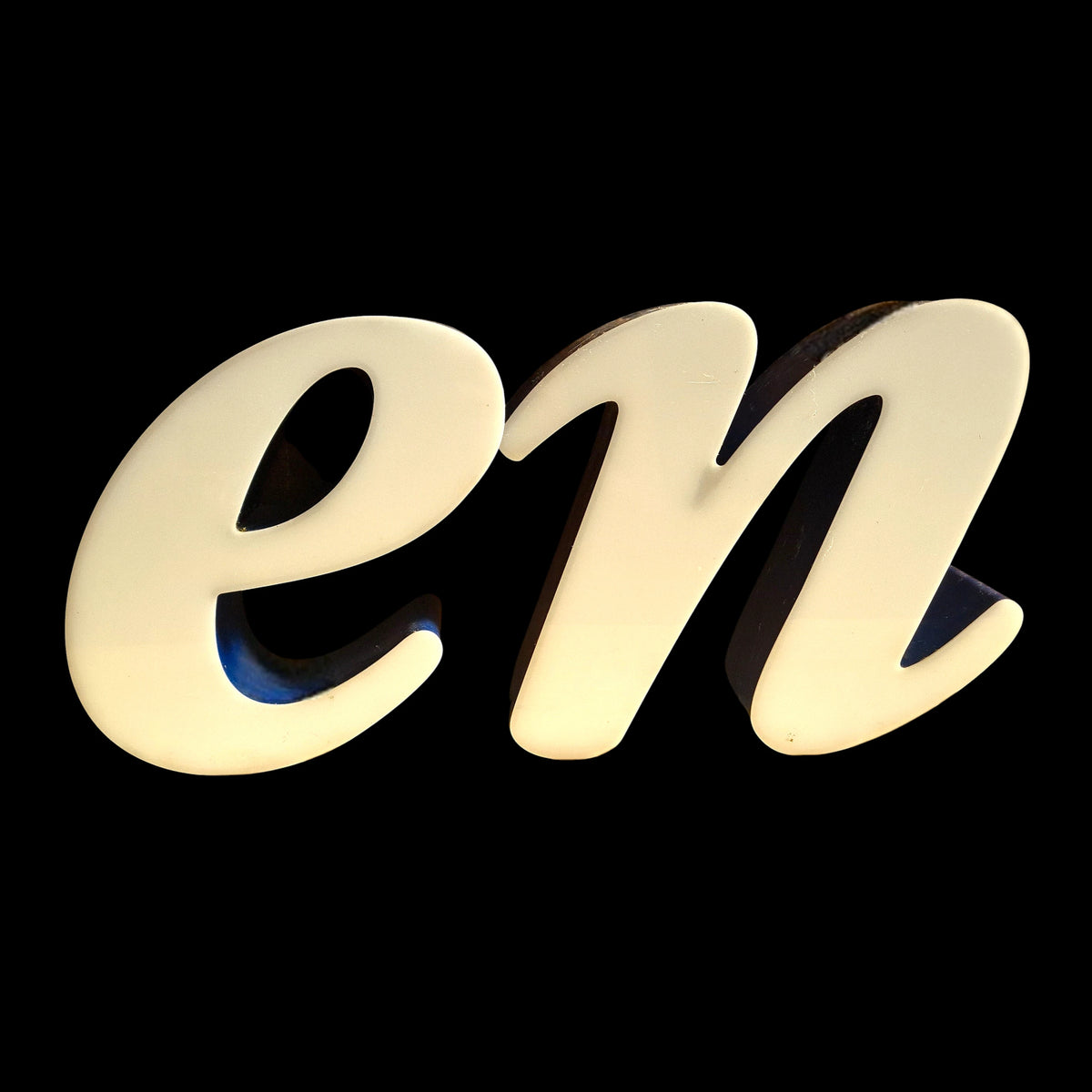 e kleine led letter cursief wit/blauw