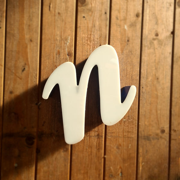e kleine led letter cursief wit/blauw