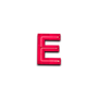 Industriële verlichting: E Neon letter in rood, authentiek met patina - Heavy Stuff.