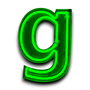 G Neon letter in groen