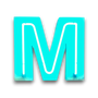 M Neon letter in mintgroen