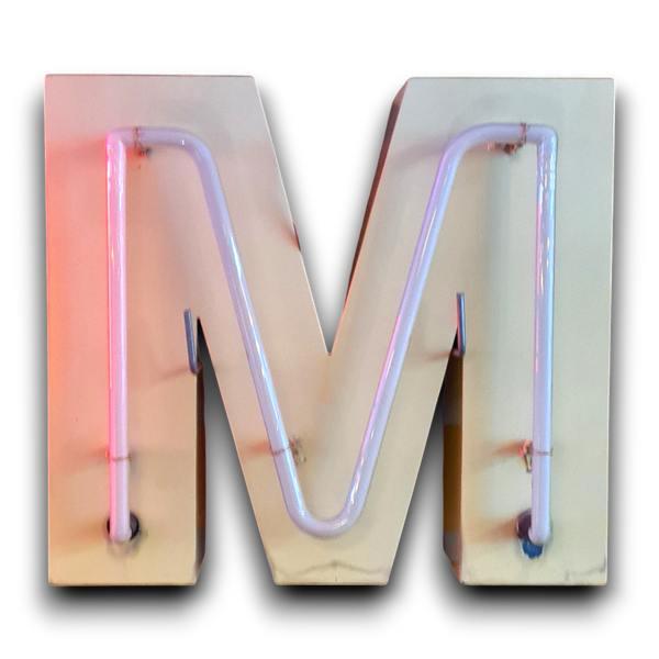 M Neon letter in mintgroen