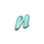 N Neon letter in wit, cursief