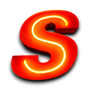 S Neon letter in oranje