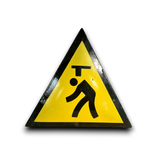 Emaille waarschuwingsbord Hoofdzaak met patina en slijtage.