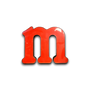 M Dichte neon letter  in rood