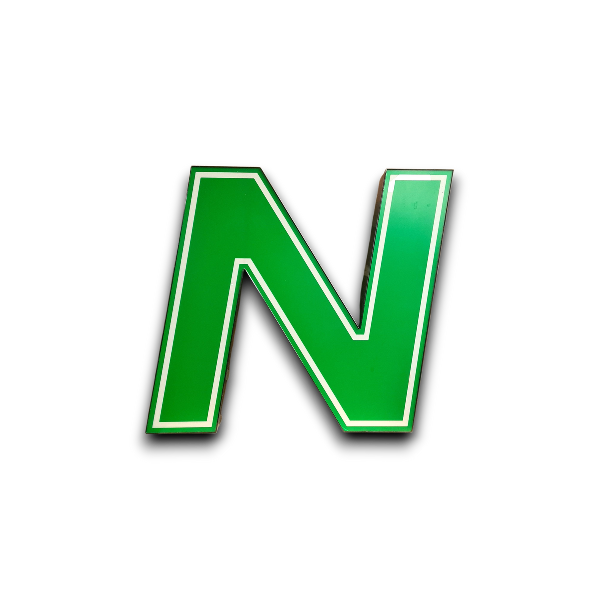 N Led letter in groen