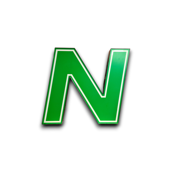 N Led letter in groen
