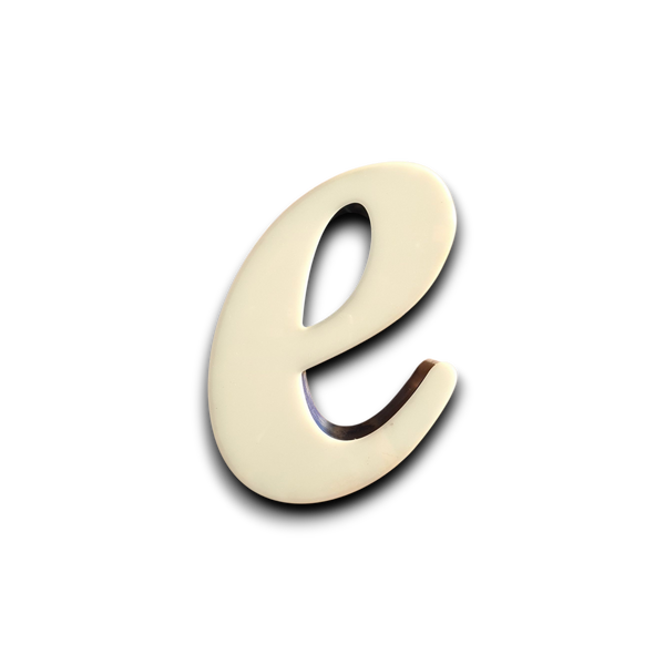e kleine led letter cursief wit/blauw