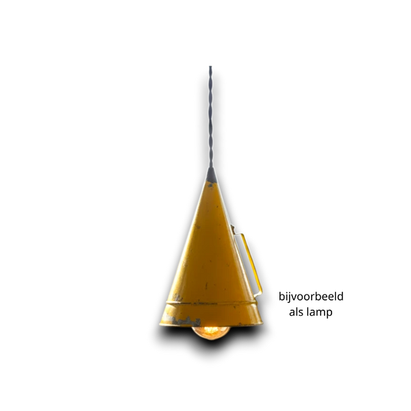 Pilon: vintage metalen hanglamp met industriële uitstraling en zijhandvat.