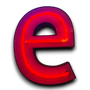 E Neon letter in rood/zwart