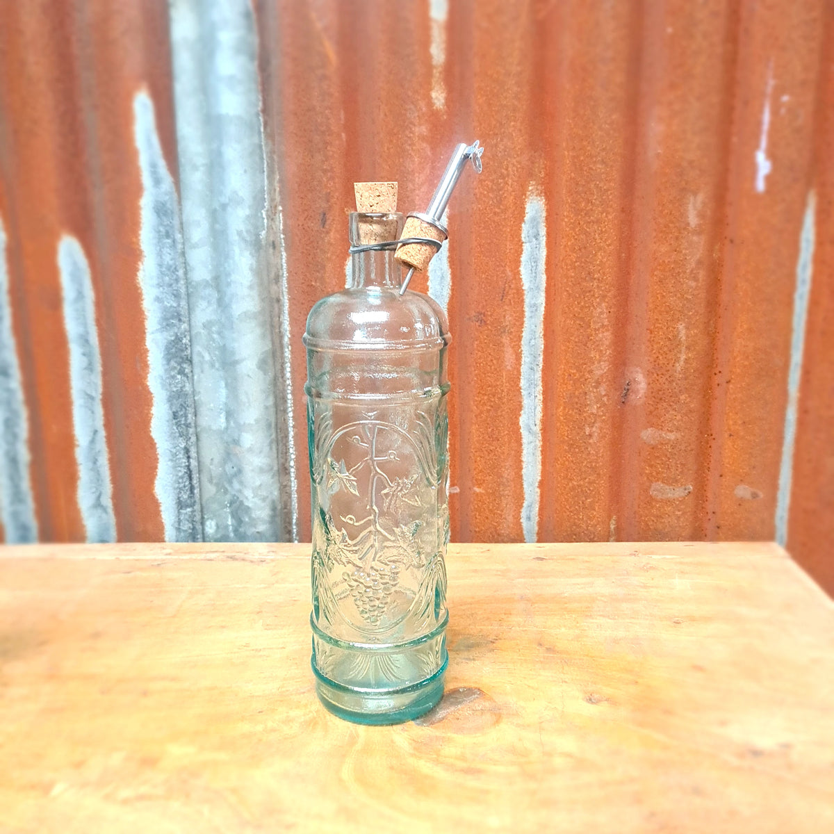 Fles Santiago van gerecycled glas, inclusief schenktuit