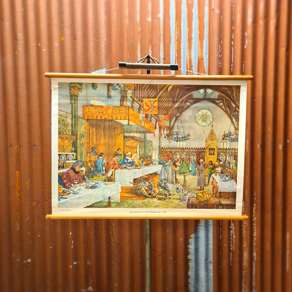Geschiedenis schoolkaarten: Sprooksprekers in de Ridderzaal 1394