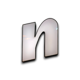 Doosletter N zwart/wit met neonverlichting, rauw patina en roestige charme - Heavy Stuff.