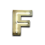 F Neon letter in wit