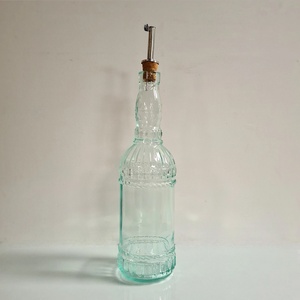 Fles Assisi van gerecycled glas, inclusief schenktuit