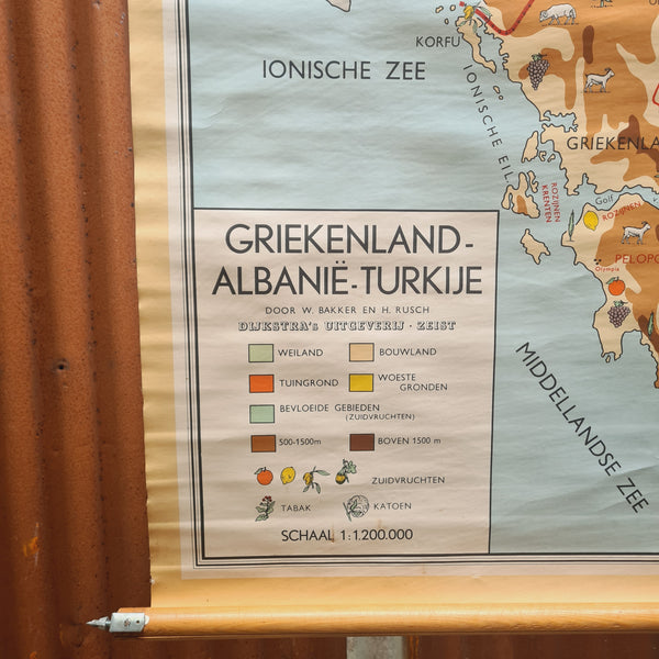 Topografische schoolkaarten; Griekenland, Albanië en Turkije