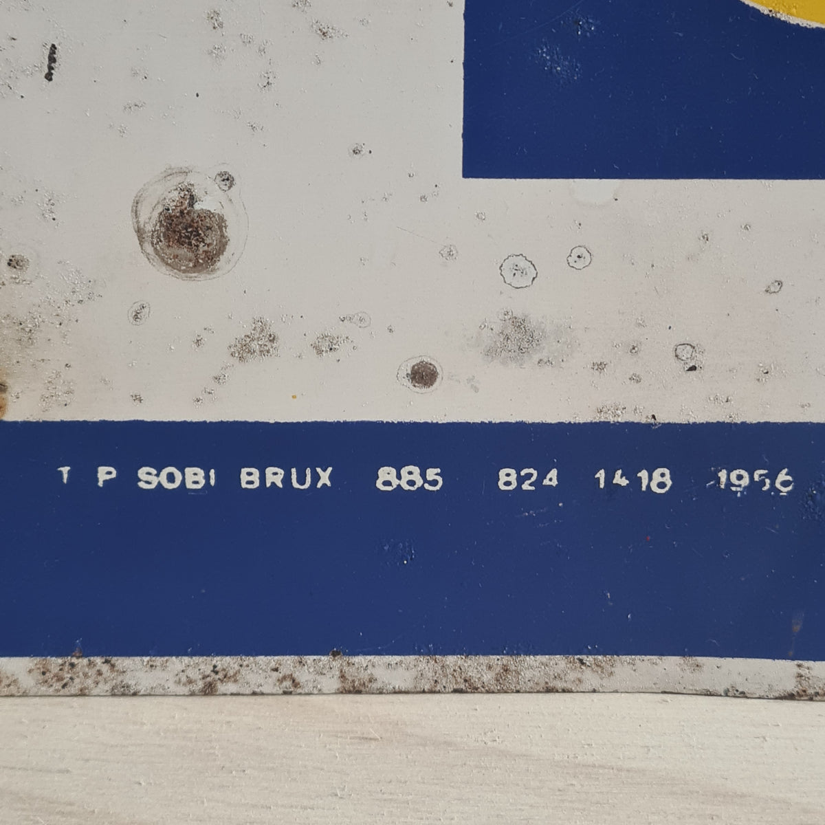 Metalen Esso wandplaat uit 1956