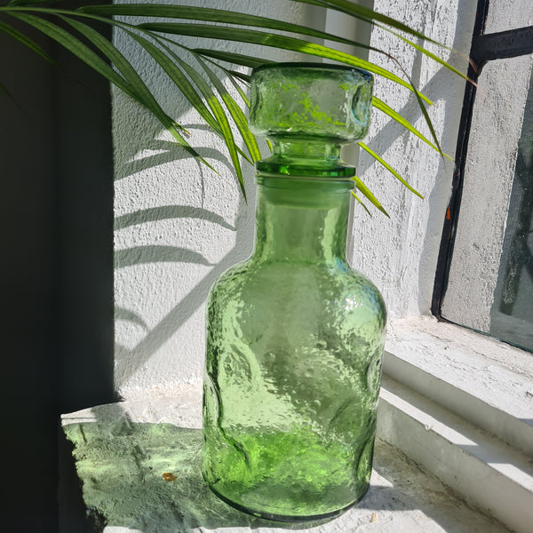 Karaf met stop van geknepen Empoli glas