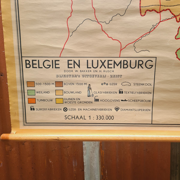 Topografische schoolkaarten; België en Luxemburg