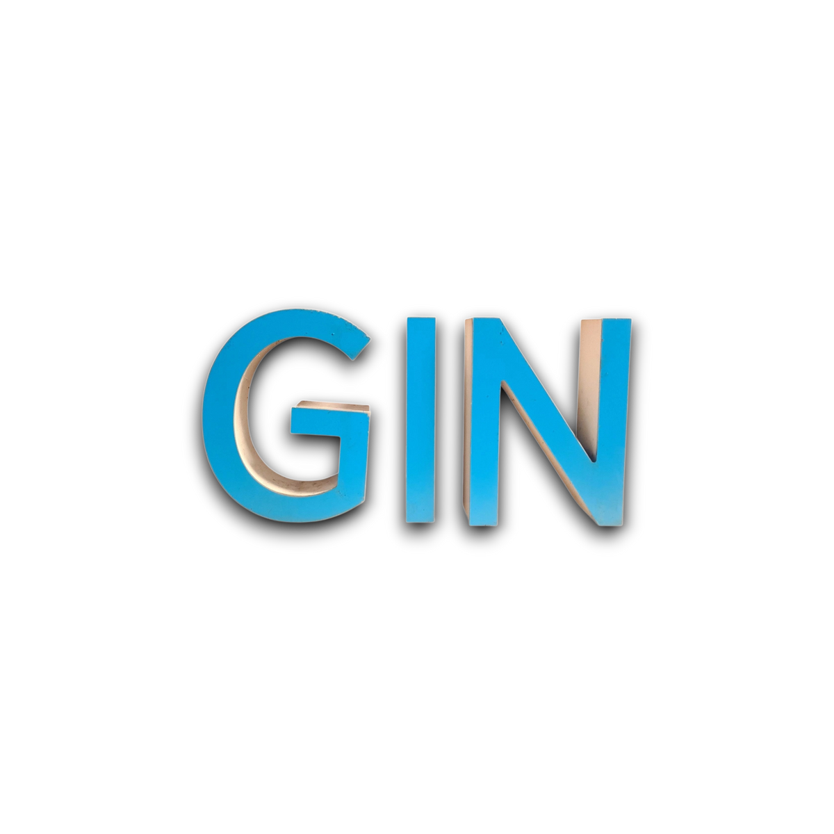 Gin in LED letters